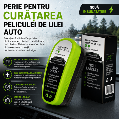 Crystal Vision™ – Curățător Profesional pentru Parbriz și Geamuri