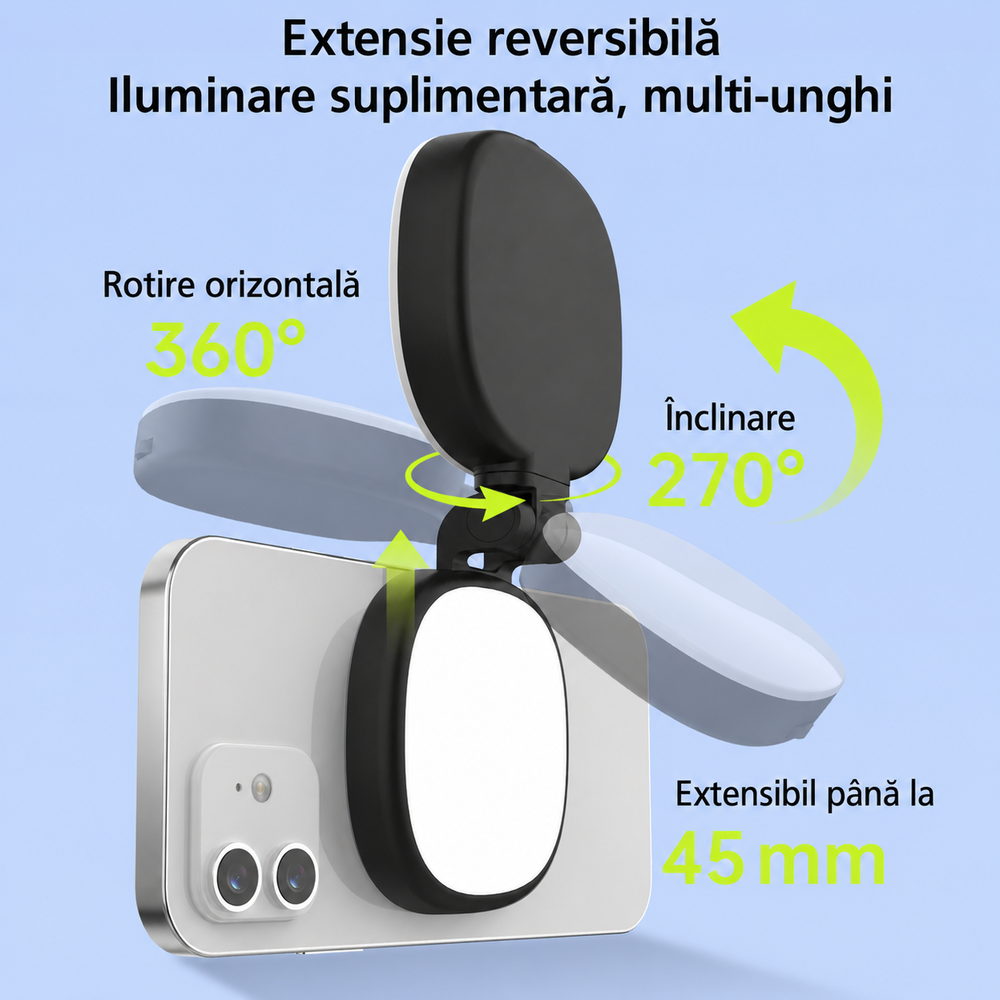 Lumină Magnetică Selfie cu Oglindă